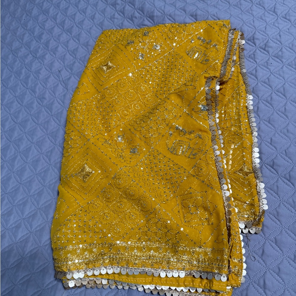 Embellished Yellow Scarf